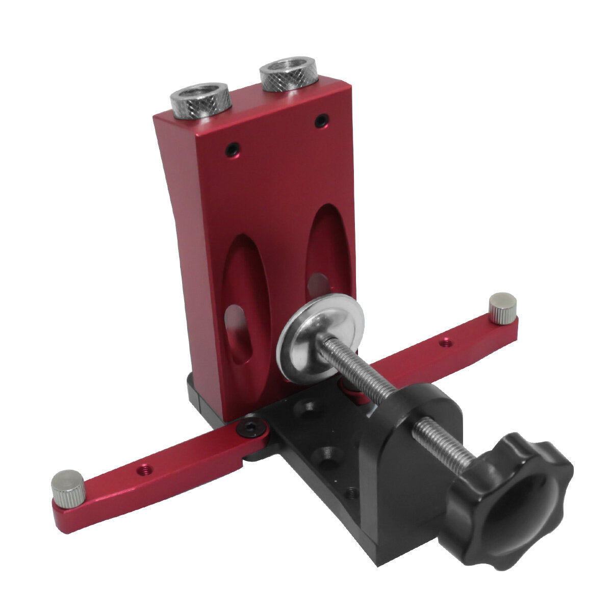 Oblique Holes Pocket Hole Jig with Clamp, Adjustable Woodworking Drill Guide & Dowel Locator, 9.5mm Bit Included