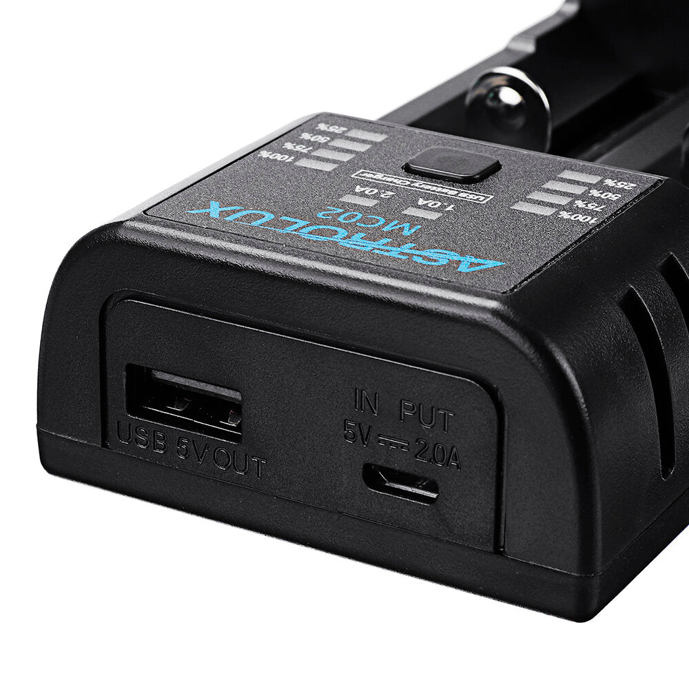 2 in1 USB Charging Mini Battery Charger Portable Mobile Phone Power Bank Current Optional Charger For 18650 21700 26650 Li-ion Battery