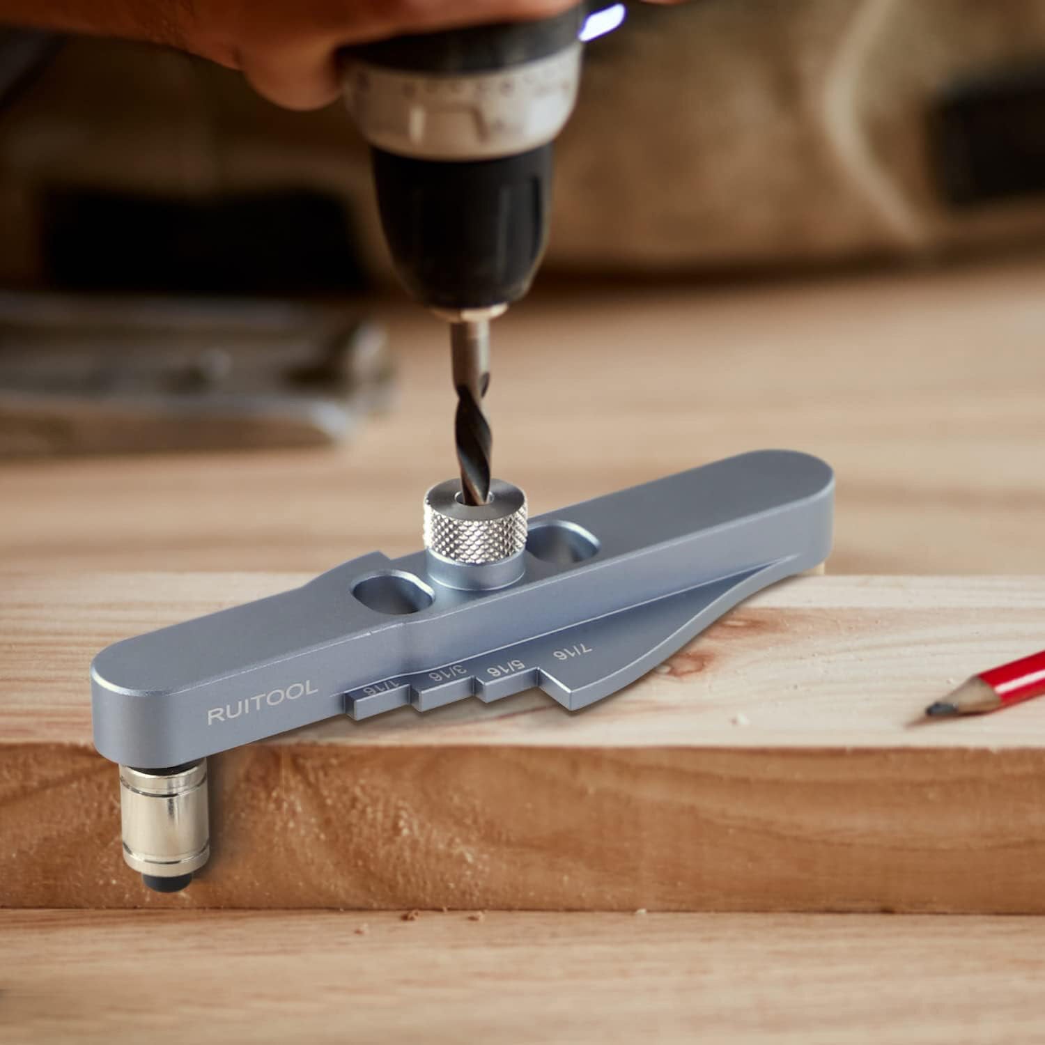 Premium Aluminum Dowel Jig Kit - Self-Centering, Precision Drill Guides, Versatile for Woodworking & DIY Projects