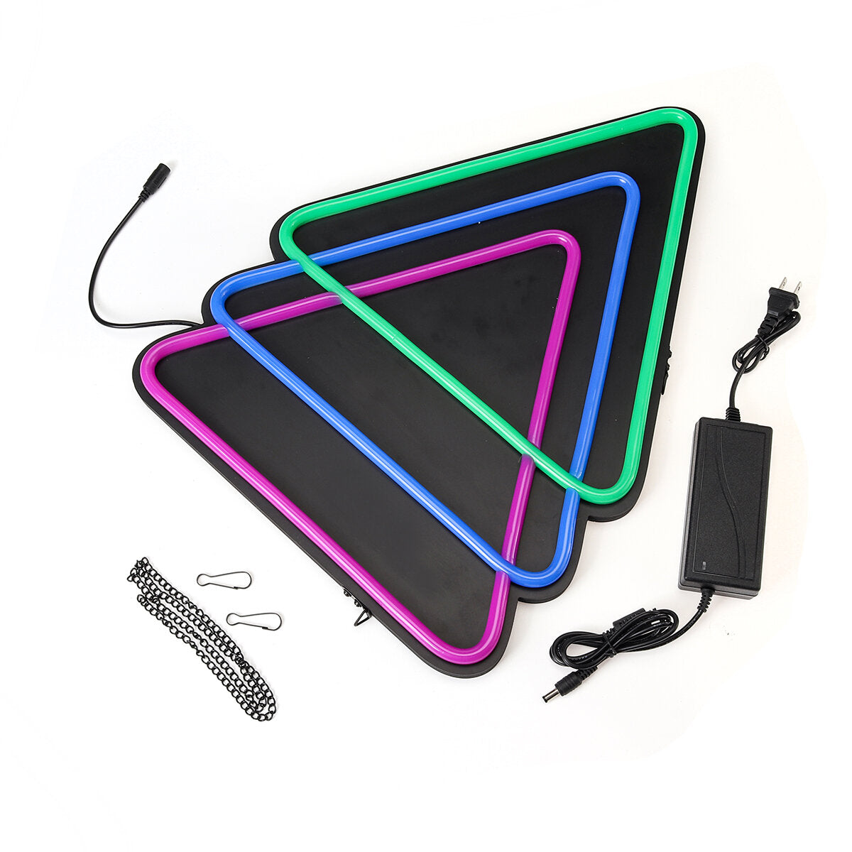 Triangle LED Neon Sign Light Hanging Party Store Visual Artwork Lamp Wall
