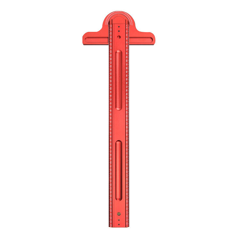 Multi-Use Aluminum Ruler with Laser Engraving, Durable Design, Adjustable Angles - Black & Red Options Available
