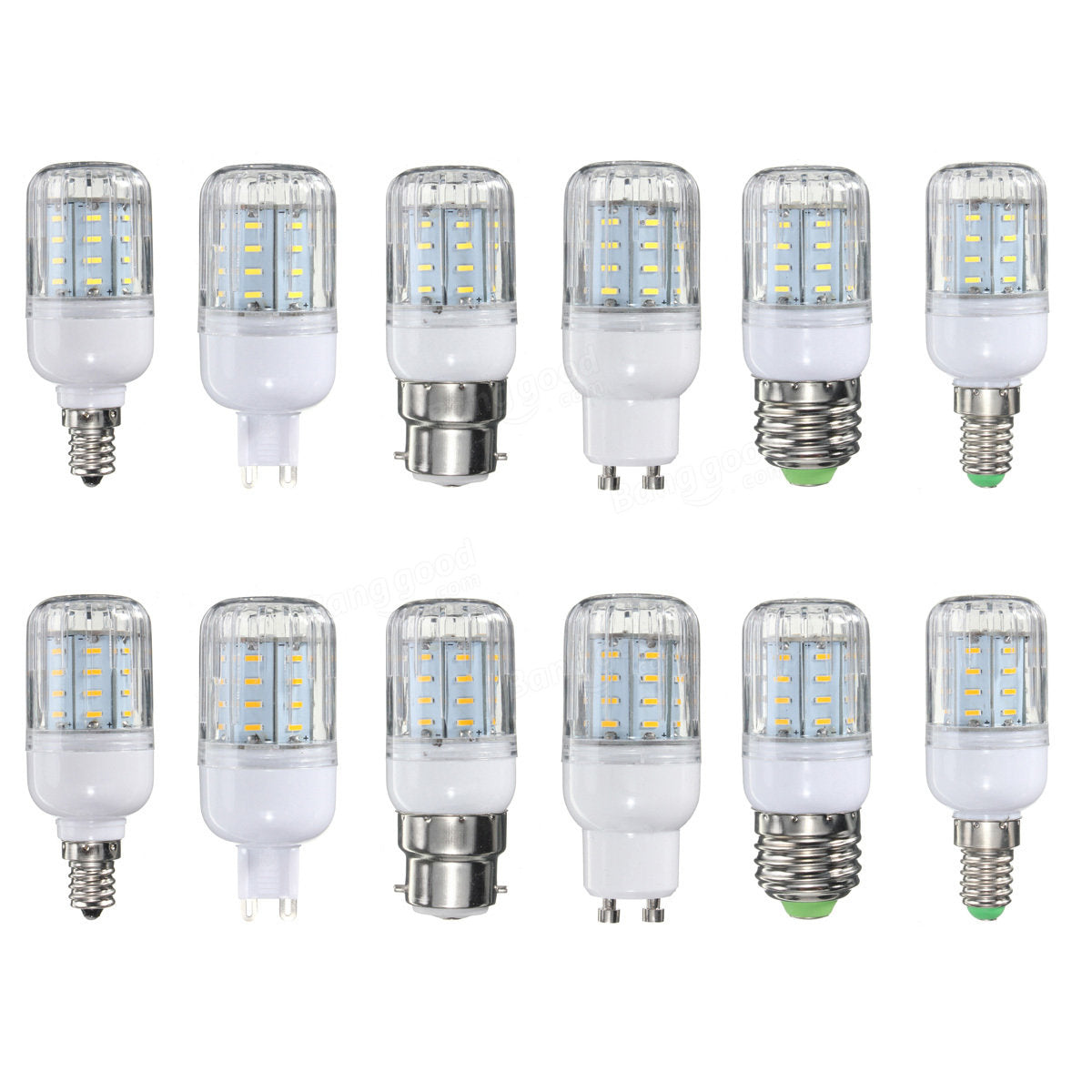 E27 E14 E12 B22 G9 GU10 4W 36 SMD 4014 LED Warm  White Pure White Cover Corn Bulb AC220V