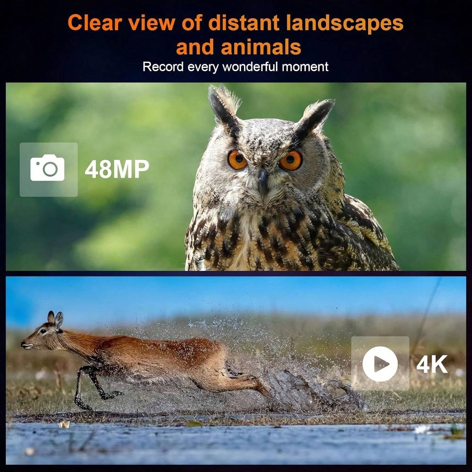 4K Night Vision Goggles with 850NM Infrared, 36MP Photos, 4K Video, 8x Zoom, 1,312ft Range, Waterproof, 32GB Card Included