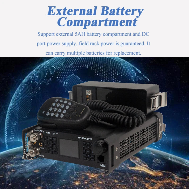 100KHz-2GHz 20W Military Radio SDR Transceiver VHF UHF HF CW AM SW Mobile Radio