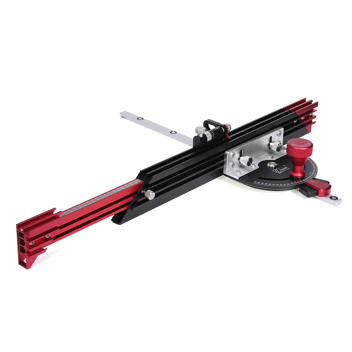 Adjustable Woodworking Tool with Laser Scale, Ergonomic Design, 15-90° Angles, Safe Push Handle, Compatible with Saws & Carvers