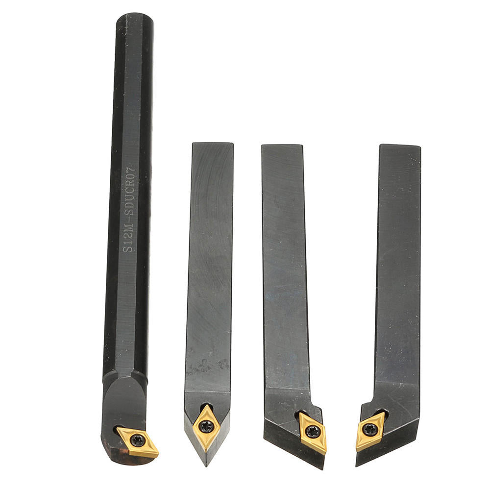 4pcs S12M-SDUCR07 SDJCR1212H07 SDJCL1212H07 SDNCN1212H07 Turning Tool Holder with DCMT0702 Inserts