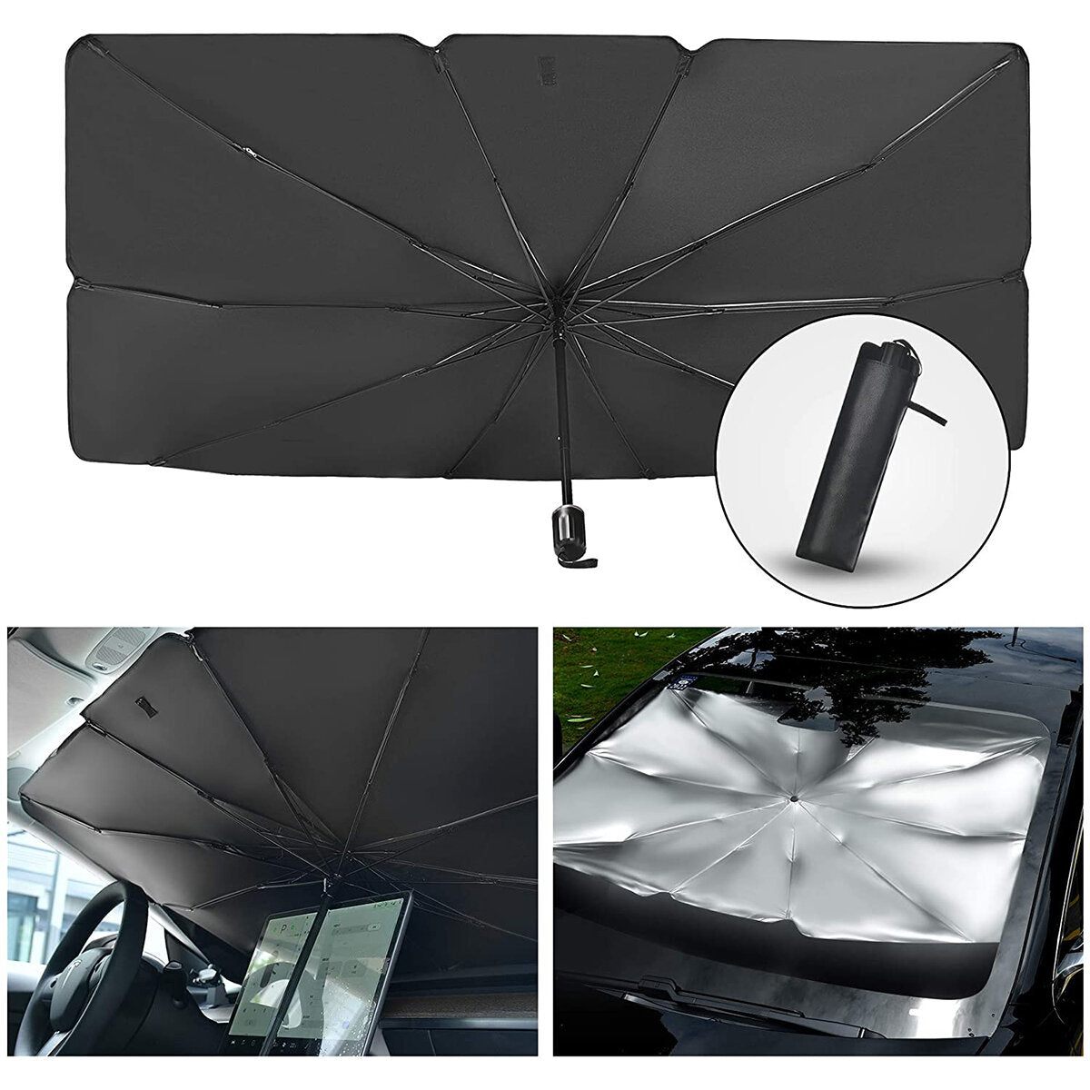Car Front Windshield Sun Shade Umbrella Heat Foldable Cover Scereen Protector