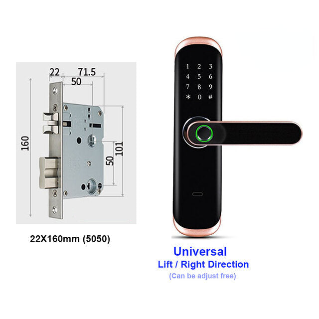 WiFi Fingerprint Smart Door Lock Inteligent Digital Door Lock Electronic Password RFID Card APP Unlock Home Lock