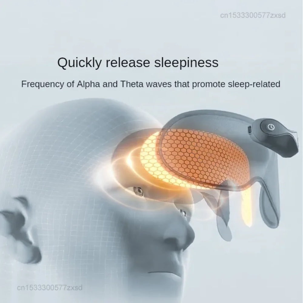 Graphene Heated Eye Mask - Full Shading Relaxing Sleep Aid, Light Gray, Travel-Friendly, 5V, 110g