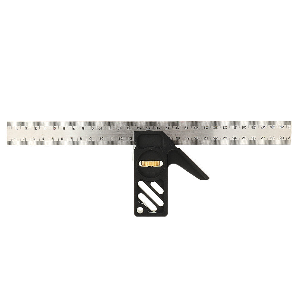 Aluminum Alloy & Stainless Steel Combination Square Locator Ruler, 300mm Measuring Range, Double-Sided Scale, Durable Design