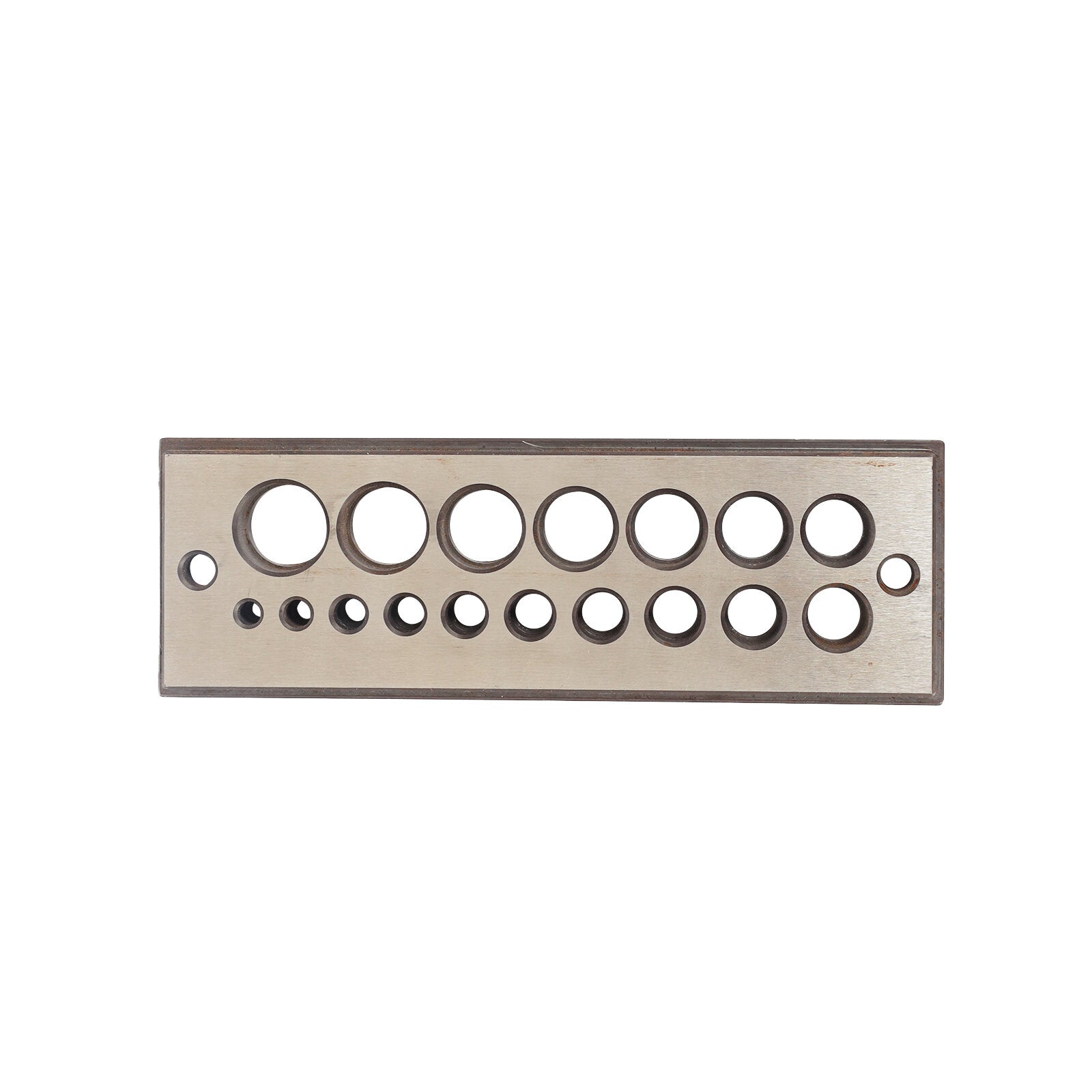 Steel Dowel Plate Maker with 17 Holes for Woodworking - Metric & Imperial Sizes, Perfect for Hardwood & Softwood