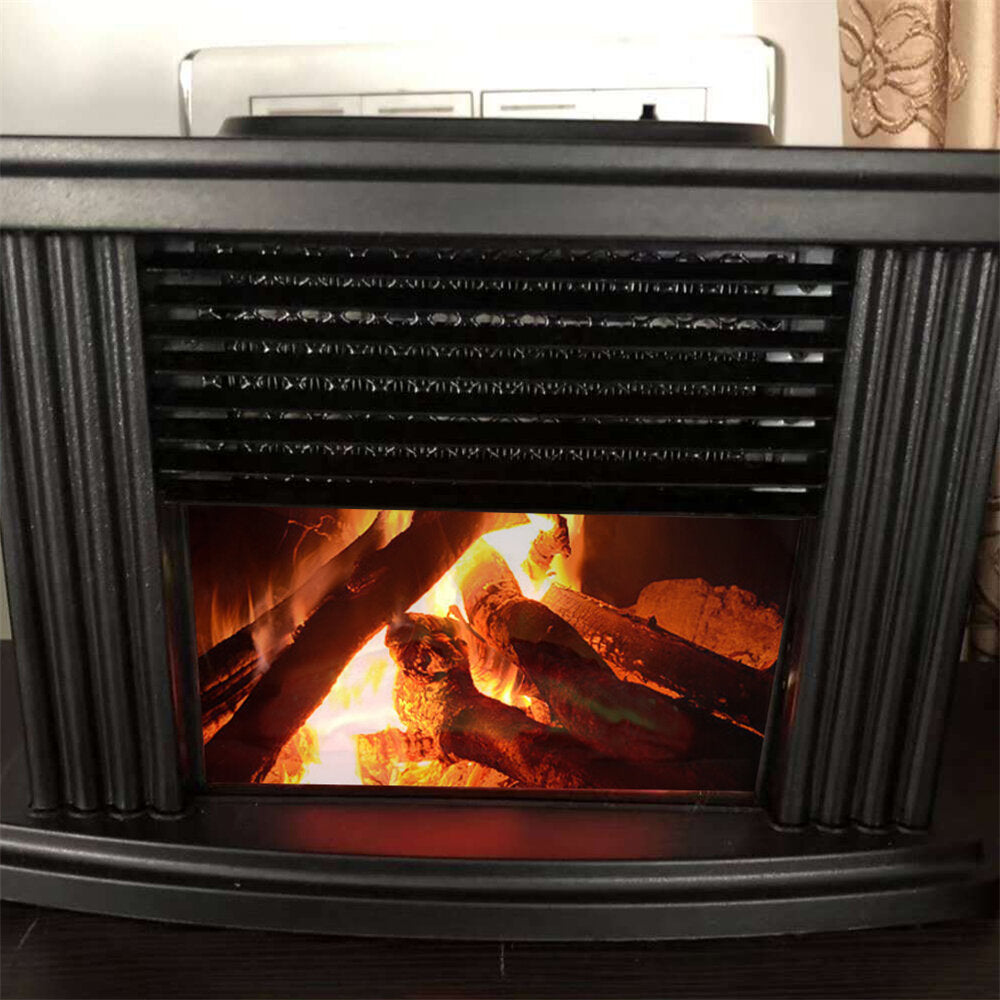 1000W Portable Electric Fireplace Heater - Desktop Flame Stove Air Warmer for Living Room/Bedroom