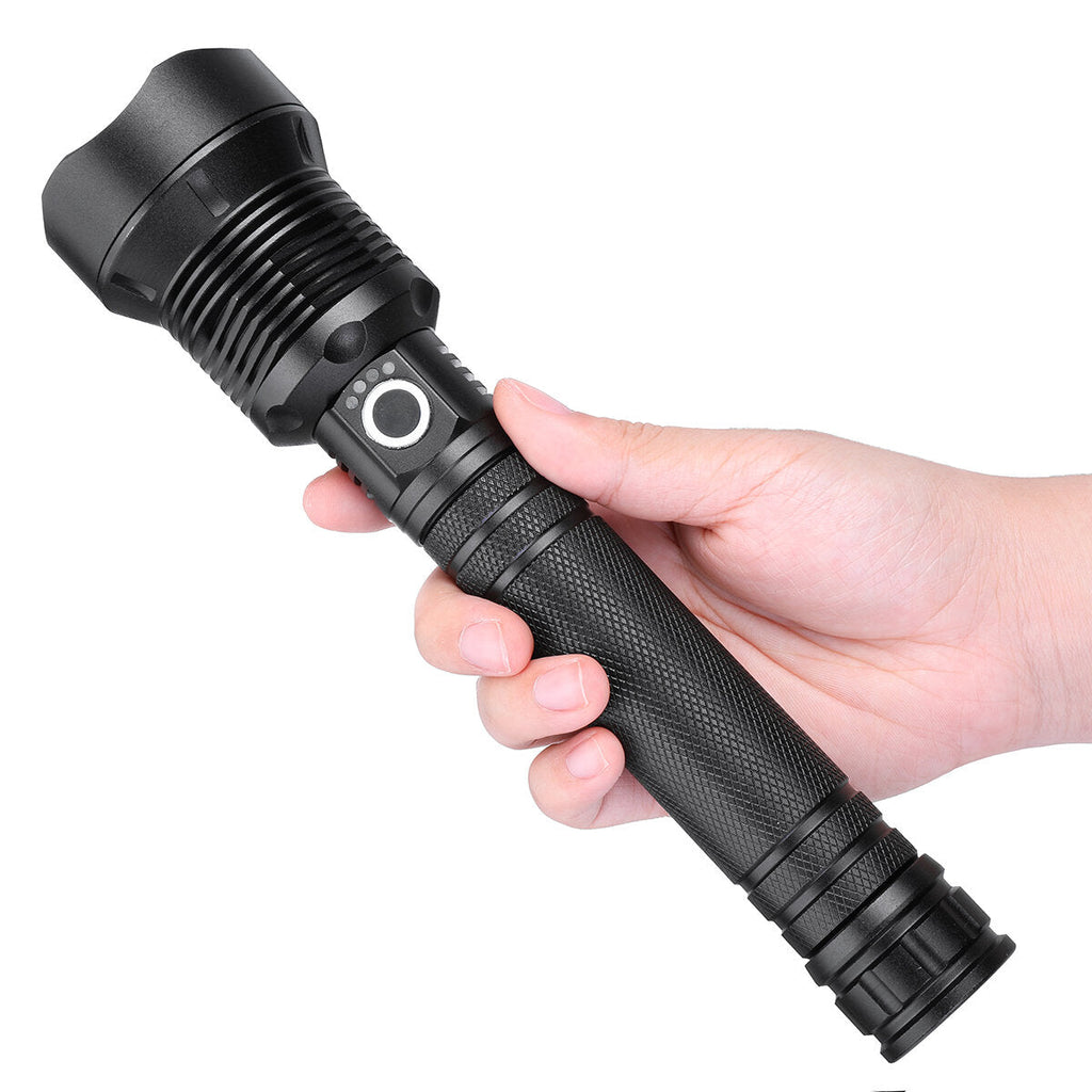 USB Rechargeable Zoomable Flashlight Set with 26650 Battery USSB Cable Focus Adjustable Outdoor Camping Hunting Fishing Searchlight