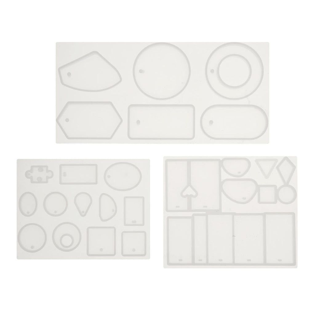 3PCS DIY Pendant Epoxy Mold Set Jewelry Pendant Mould Craft