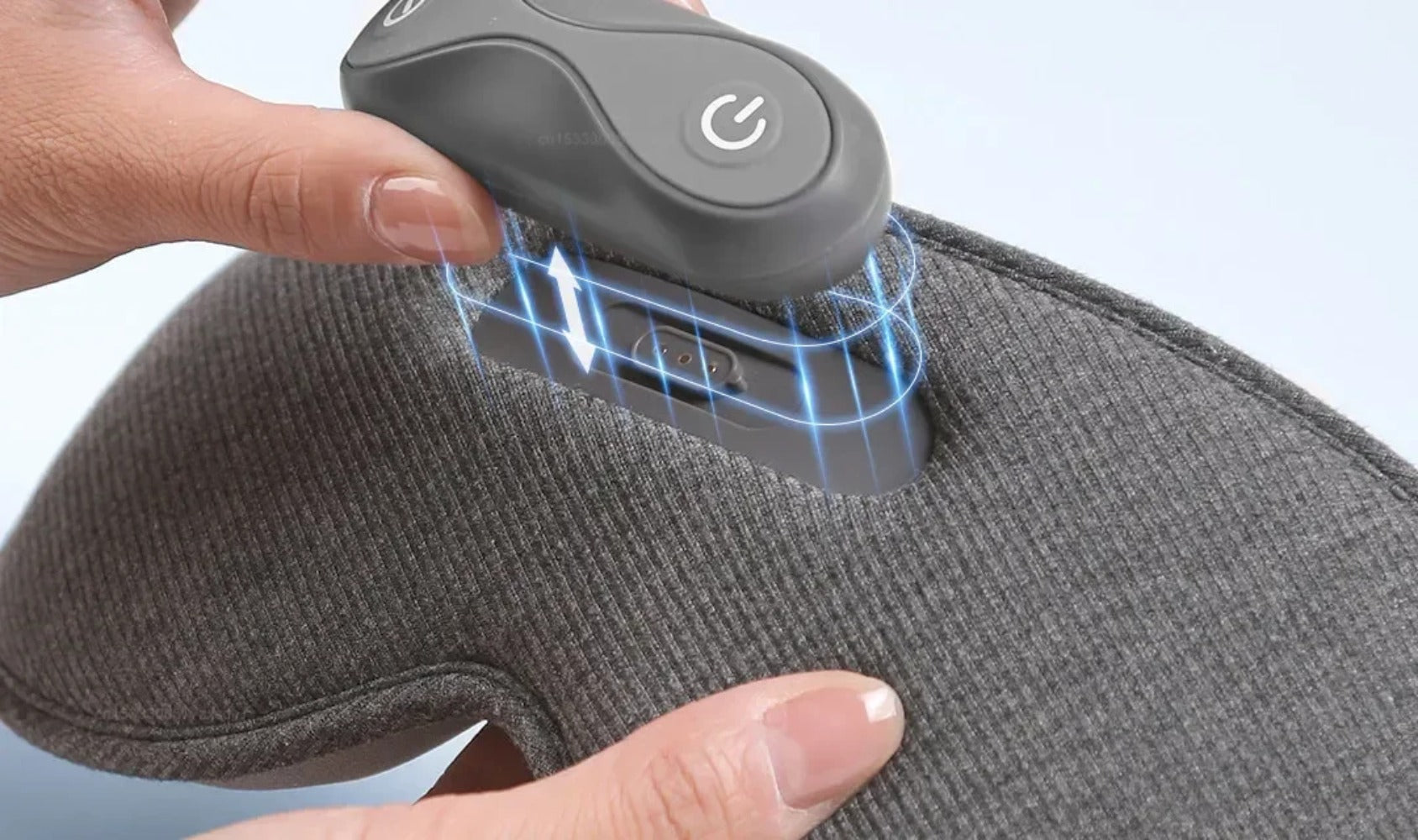 Graphene Heated Eye Mask - Full Shading Relaxing Sleep Aid, Light Gray, Travel-Friendly, 5V, 110g