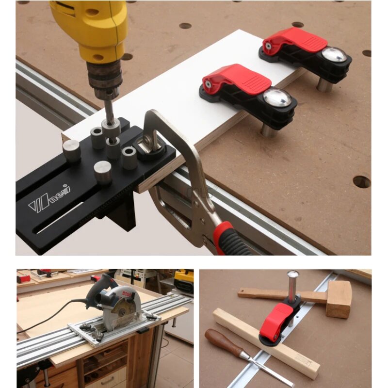 Stainless Steel Quick Release Woodworking Clamps - 19mm/20mm, High Stability, Versatile for Table Tops & Slide Slots