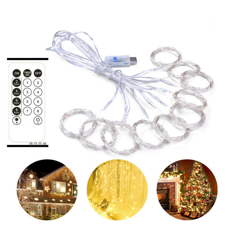 LED Window Curtain Lights for Bedroom Parties Wedding Backdrop Patio and Wall Decorations
