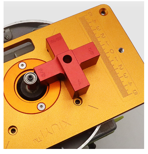 Cross Height Measuring Rule Set - 4PCS Red Anodized Aluminum, Durable & Portable for Accurate Woodworking Measurements