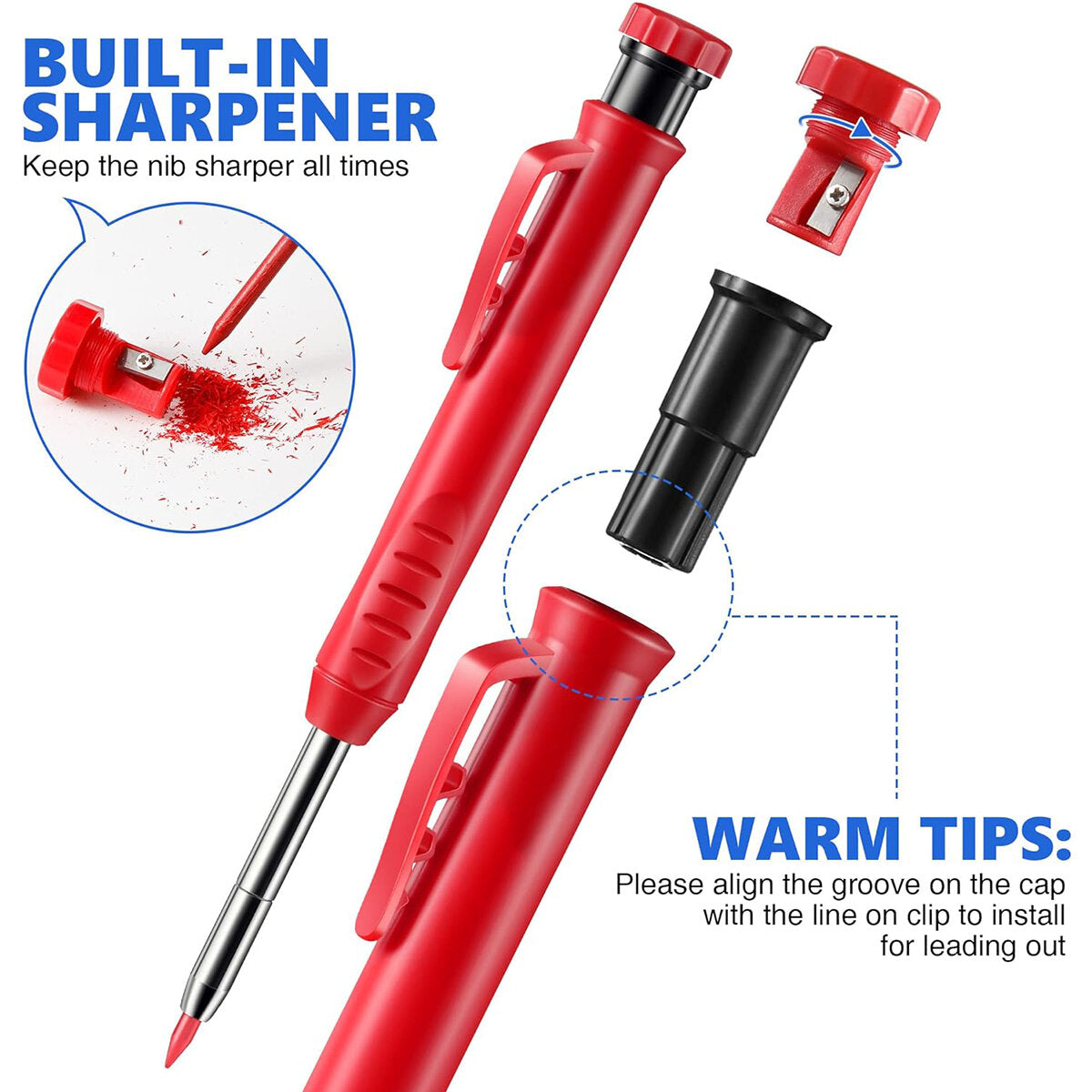 Comprehensive Woodworking Marking Kit: 3 Pencils, Center Punch, Carbide Scribe & 18 Refills for Precision Marking