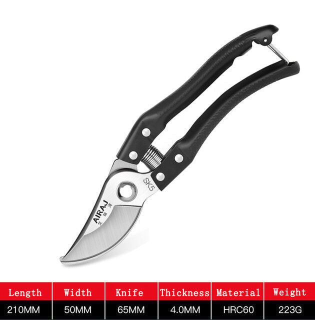 Pruning Shears Bonsai Graft Garden Shears Stainless Steel Pruning Scissors Cut 30mm Thick Branches and PVC Pipes