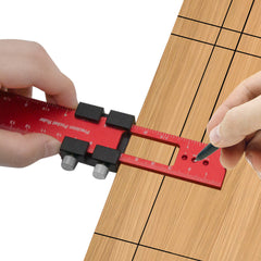 Aluminum Alloy Pocket Ruler Set - 160mm, 200mm, 300mm, Red & Black, Accurate Scale, Portable, Easy to Carry