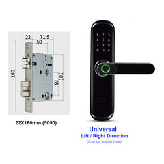 5V Aluminum Alloy Electronic Fingerprint Lock Smart Lock Door Lock Bedroom Anti-theft Door Lock Password Lock