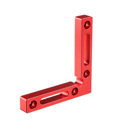 Aluminum Alloy Right Angle Positioning Ruler, 120x120mm, Anodized Red, Metric & Inch Scale, Precision Wood Jig Fixture