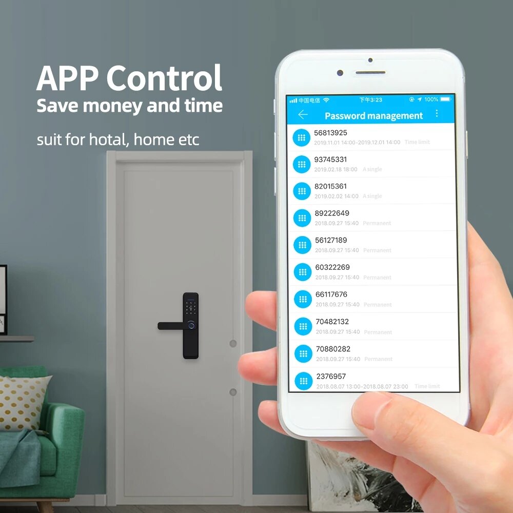 WiFi Smart Lock Core Cylinder Intelligent Security Door Lock Bluetooth Double Lock Body Encryption with Keys Work with Smart Life APP