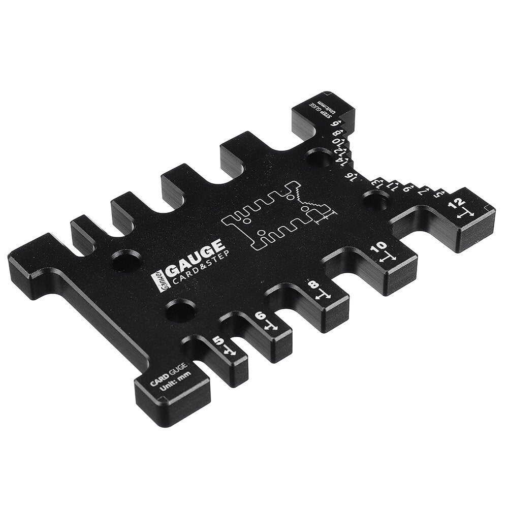 Aluminum Alloy Router Template Jig & Depth Gauge, Black, Inch & mm Sizes, Precision Woodworking Tool