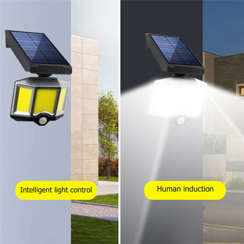 LED Solar PIR Motion Sensor Street Light Outdoor Garden Wall Security Flood
