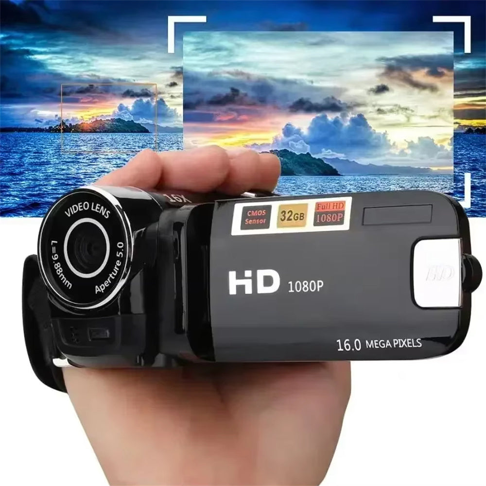 1080P Full HD Digital Camera with 2.7" Touch Screen, 270° Rotation, 16X Zoom & CMOS Sensor for Video Recording & Vlogging
