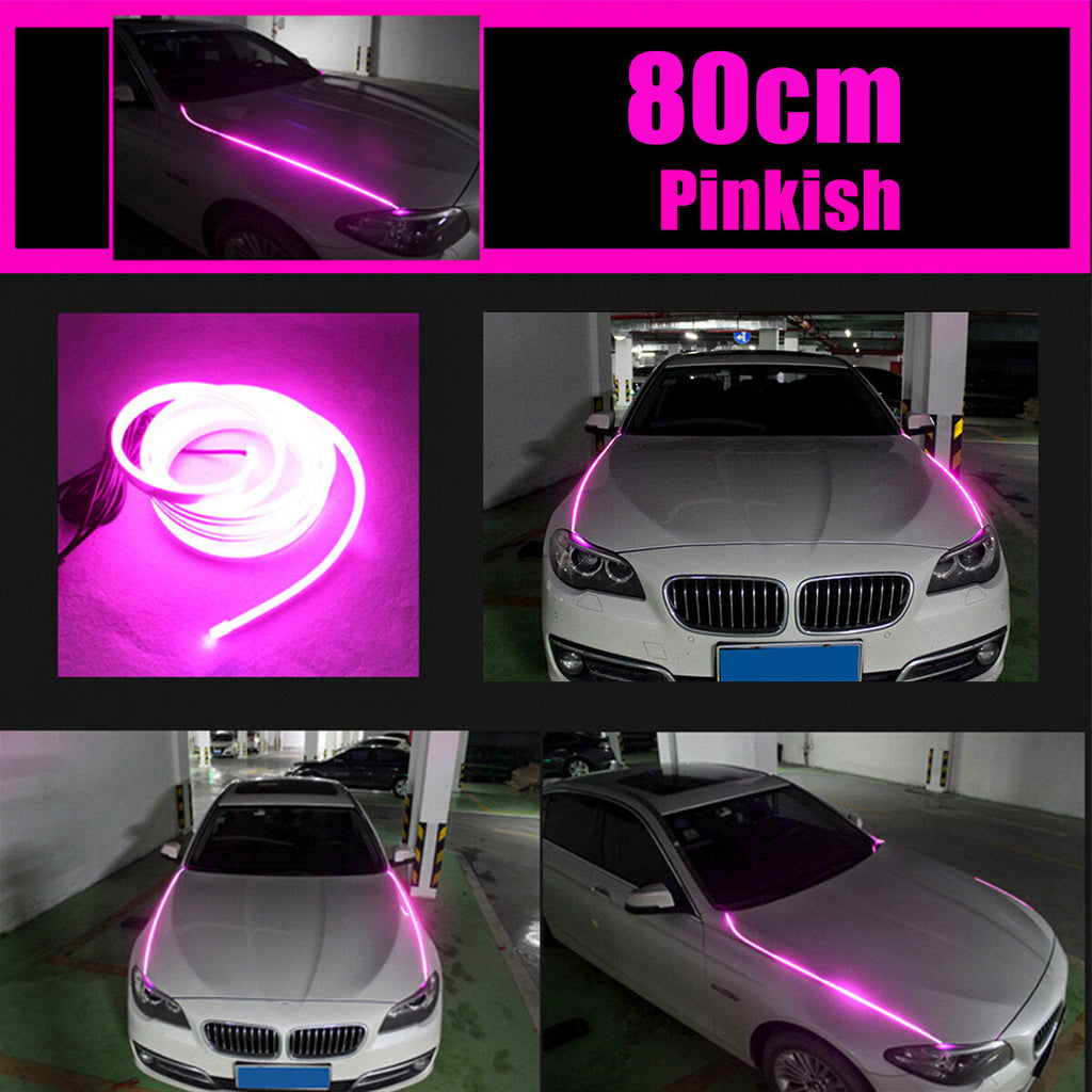 2PCS Hood LED Light Strip Grilles Under Spoiler Scanning LED Knight Rider