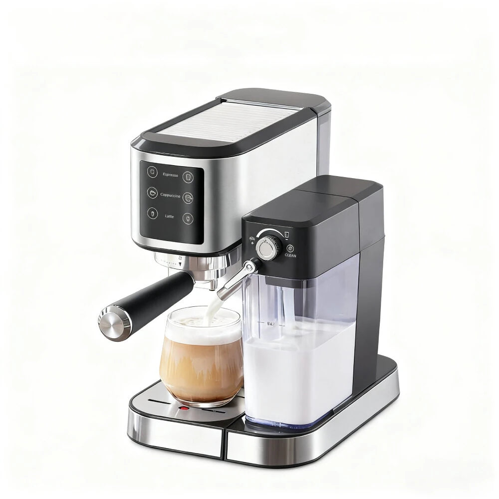 20Bar Semi-Automatic Coffee Machine with Auto Milk Frother One-Touch Operation for Espresso Cappuccino Latte