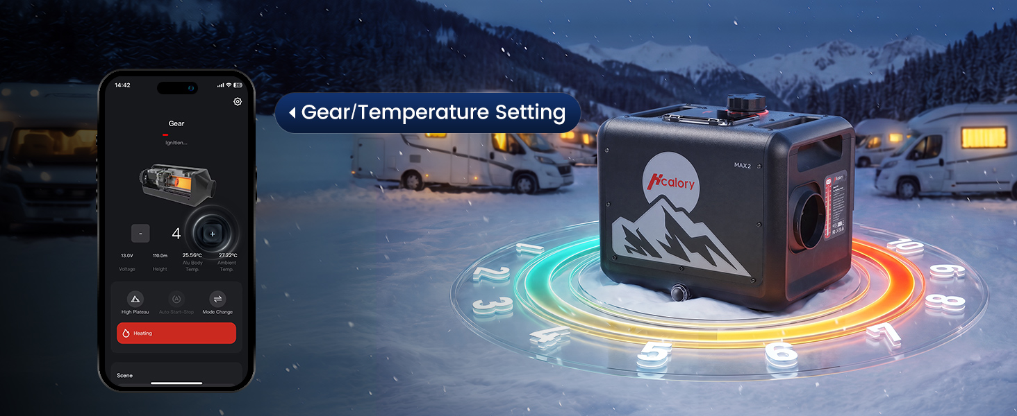 MAX 2 8KW 7.9L All-in-One Diesel Heater, App Control, Wireless Temperature Sensor & Adaptive Mode for RV, Camper & Truck