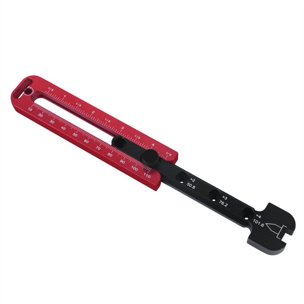 Carpentry Marking Ruler - Durable Aluminum Alloy, Metric & Imperial Measurements, Precision Woodworking Tool, 200x108mm