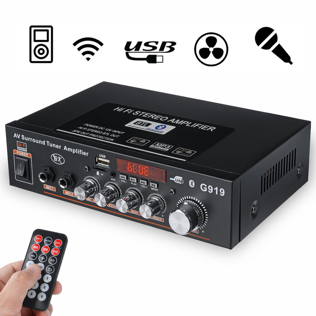 Intelligent Digital Power Amplifier Mini Power Amplifier Household Vehicle Dual Purpose 110-220V Vehicle DC12-24V