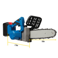 10in Rechargeable Brushless Electric Chain Saw One-Hand Saw Woodworking Wood Cutter