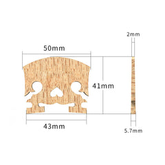 1PC Master AA Grade Snow Flake Like Maple Violin Bridge With E Ebony Inlay Fit For 4/4 Size Violin