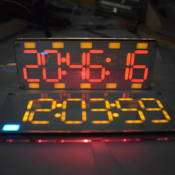 DIY 6 Digit LED Large Screen Two-Color Digital Tube Desktop Clock Kit Touch Control