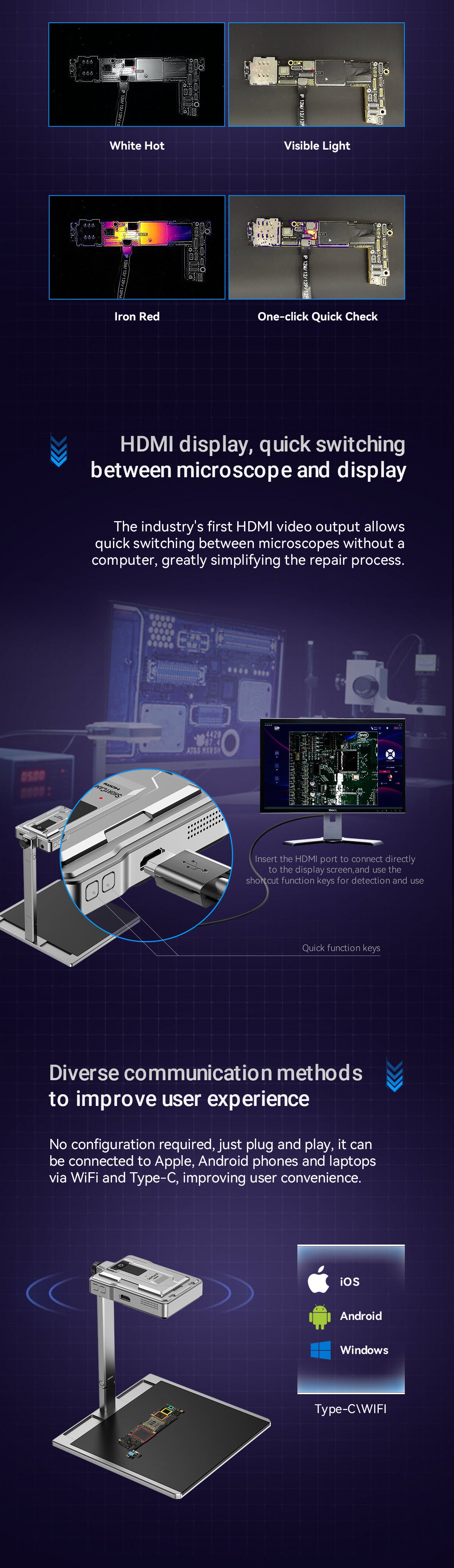 GreenZech Pro-Circuit 4K | 4K Ultra-HD Visual & 256x192 Thermal Diagnostic Station | Professional PCB Troubleshooting Station