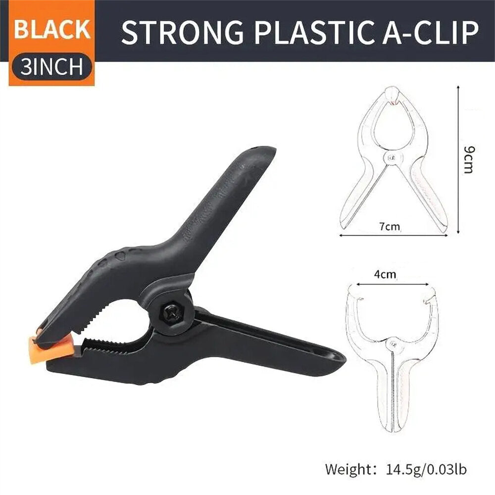 Versatile Ratchet Bar Clamp Set - 10pcs, 2/3/4/6 inch, Black, Ergonomic Grip for Woodworking, Photography, Arts & Crafts