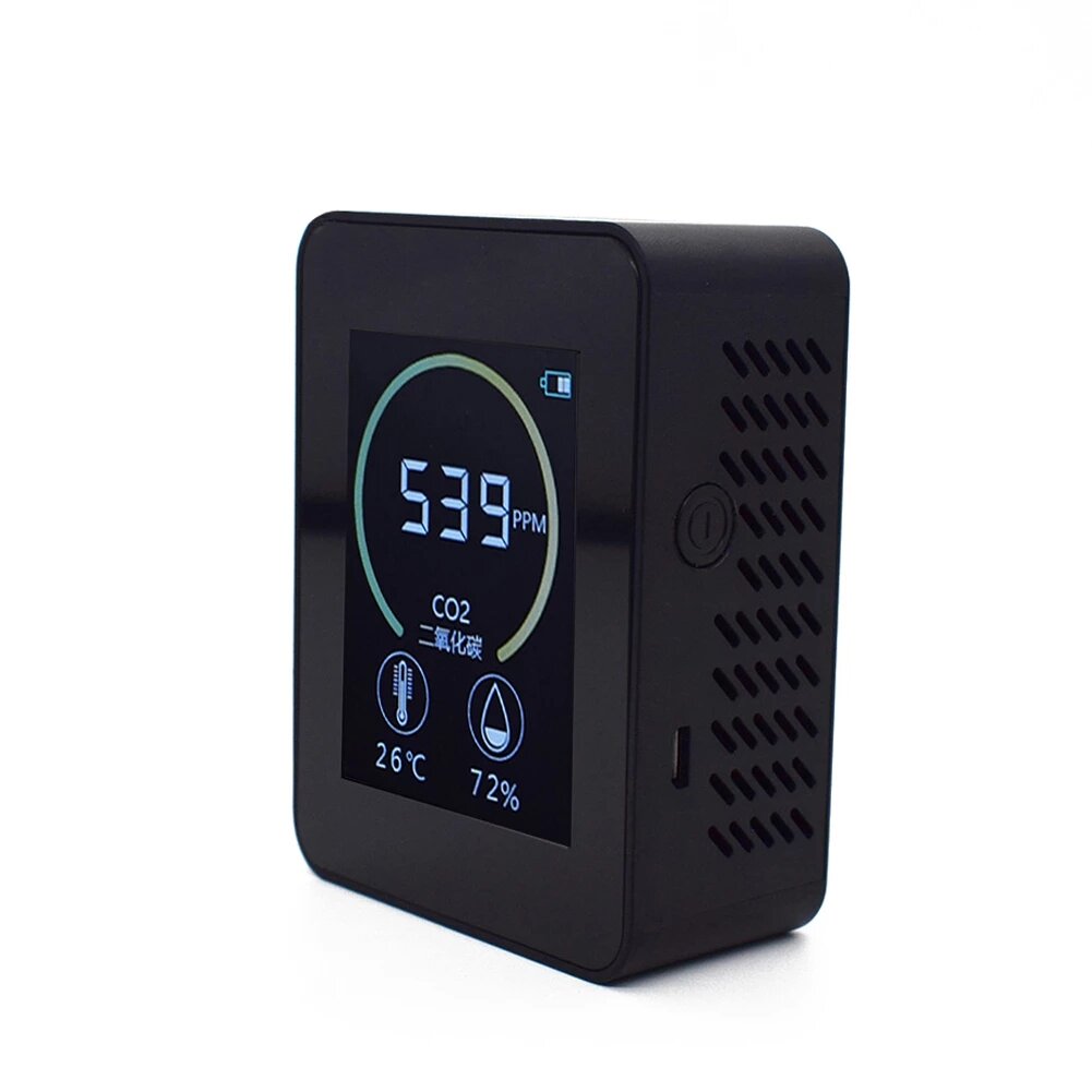 Household Air Quality Detector CO2 Meter Multifunctional C02 Temperature Humidity Tester LCD Display with Backlight