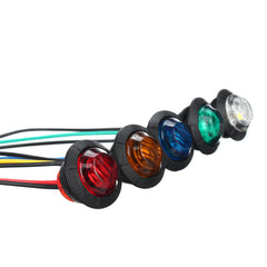 5pcs 24V Round LED Side Marker Light Indicator Lamp Truck Trailer Caravan Van