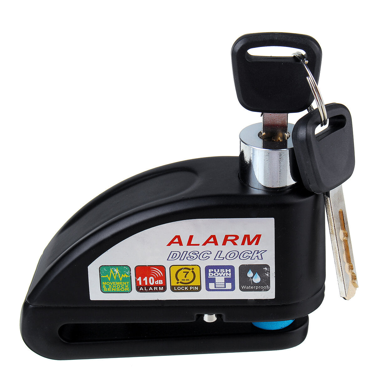 110DB Motorcycle Lock Alarm Disc Wheel Brake Pouch Lock Alarm Kit Bike Scooter Security Anti-theft 2 Keys