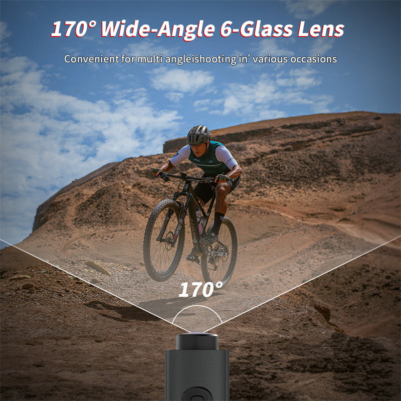 5K Action WiFi Camera Road Bike Motorcycle Helmet Camera Anti-shake Riding Bicycle Drive Recorder with Led Light Flashlight