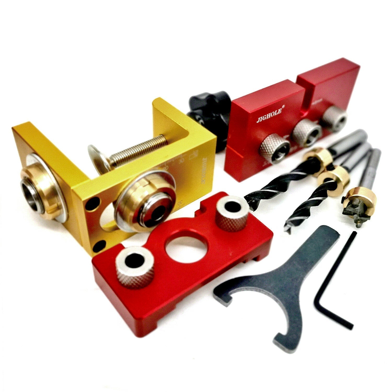 3 In 1 Dowelling Jig Woodworking Adjustable Aluminum Drilling Guide Locator