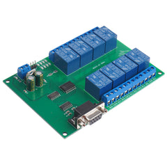 8CH DC 12V RS232 Relay Module Serial Port Remote Control Switch PLC PLC IO Expansion Board