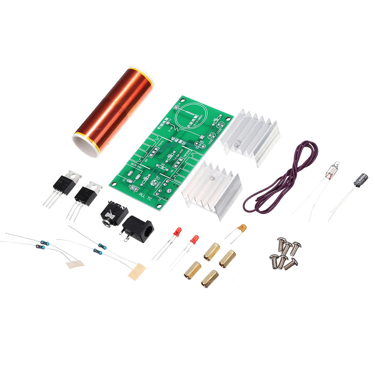 3pcs DIY Mini Tesla Coil Module Unassembled 15W DC 15-24V 2A Plasma Speaker Electronic Kit