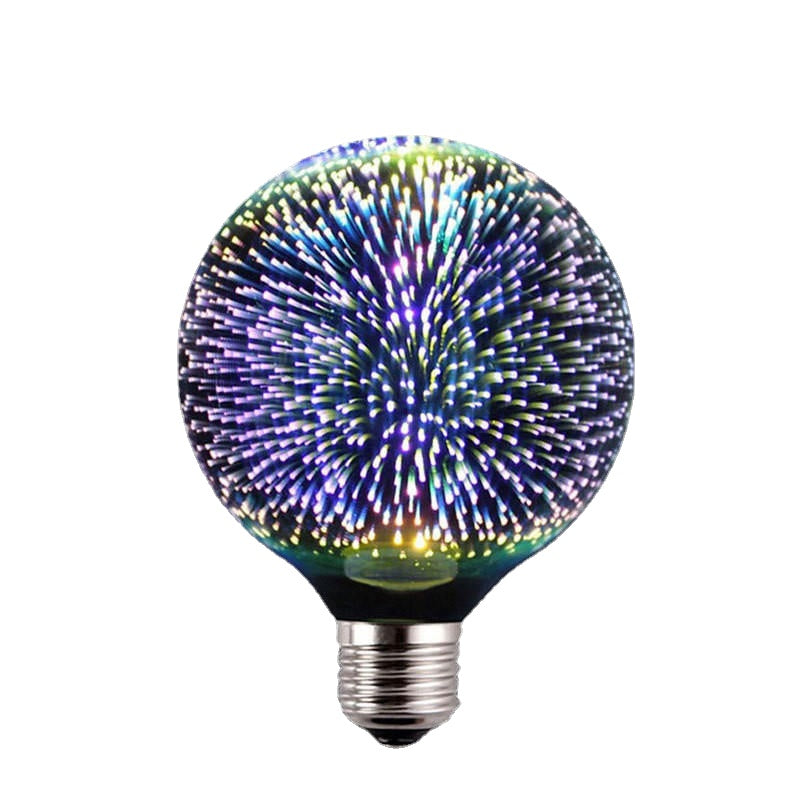 E27 3D Pure White Creative LED Fireworks Decorative Light Bulb Screw Chandelier AC85-265V