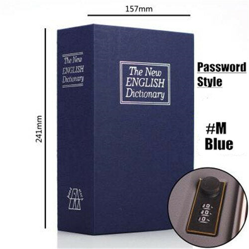 Kid Gift Dictionary Mini Safe Box Book Hidden Secret Security Safe Key Lock Money Jewellery Certificate Storage Password Locker